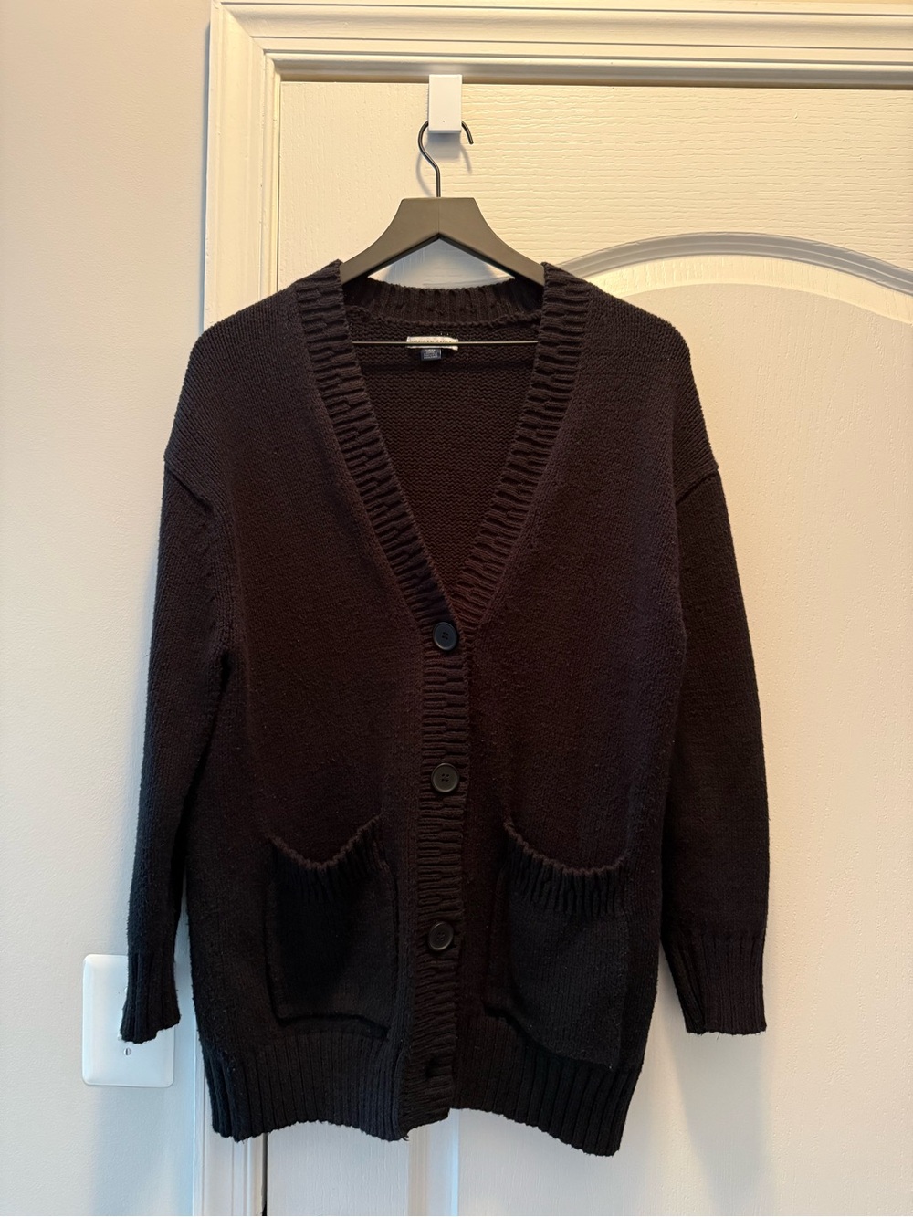 American Eagle Outfitters Black V-Neck Button Cardigan